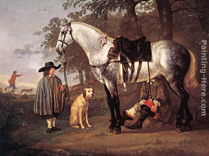 Grey Horse in a Landscape painting - Aelbert Cuyp Grey Horse in a Landscape art painting